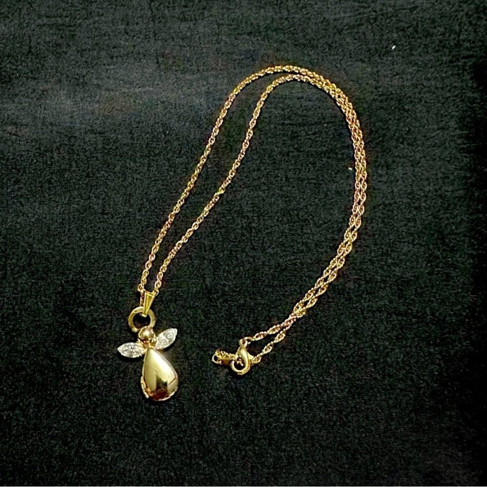 Goldtone Angel Locket Necklace